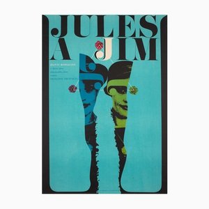 Poster vintage del film Jules e Jim di Karel Vaca, Repubblica Ceca, 1967