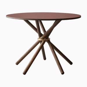 Hector 105 Dining Table in Burgundy Linoleum by Eberhart Furniture