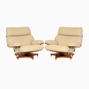 Leather & Teak Housemaster Armchairs from G-Plan, 1960s, Set of 2