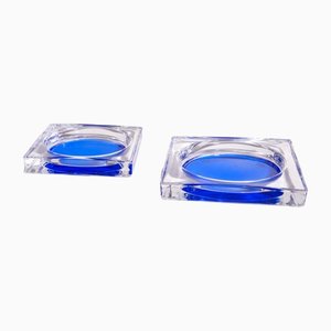 Crystal Glass Trays from Daum, France, Set of 2