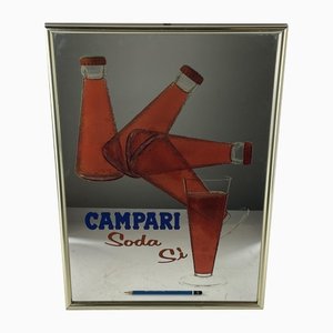 Italienischer Vintage Campari Soda Sì Werbewandspiegel, 1980er