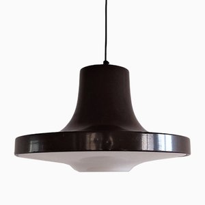 Lámpara colgante de metal marrón con difusor de plexiglás para AB Fagerhult, Suecia