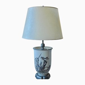 Art Deco Lady with Unicorn Table Lamp