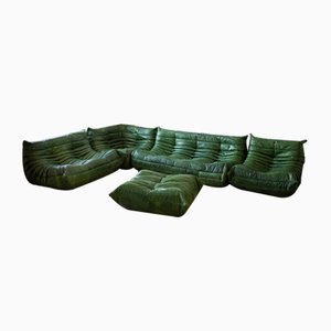 Green Togo Living Room Set by Michel Ducaroy for Ligne Roset, 1970s, Set of 5