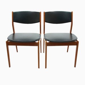 Danish Teak Side Chairs, 1970s, Set of 2