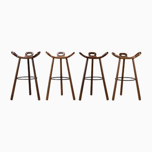 Brutalist Marbella Barstool by Sergio Rodrigues for Conoform, 1970s, Set of 4
