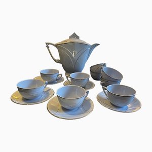 Servicio de té de porcelana de RGK Czechoslovakia. Juego de 15