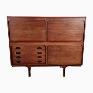 Walnut Veneer Cabinet by Gianfranco Frattini for Bernini, Italy, 1960s