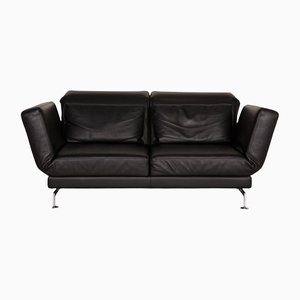 Black Leather Two-Seater Moule Couch by Brühl & Sippold