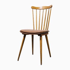 Baumann Bentwood Spindle Back Upholstered Dining Chair, 1950s, Set of Eight