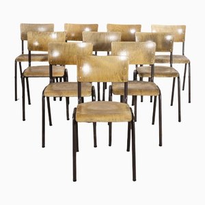 Elbe Stacking Metal Frame Dining Chairs, 1950s, Set of 10
