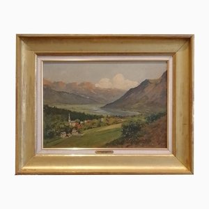 Giuseppe Ascabaglione, Le paysage piémontais, 1955, Oil on Wood, Framed