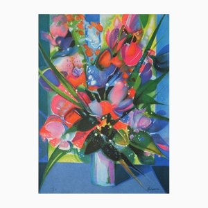 Camille Hilaire, Bouquet Flamboyant, 1995, Lithograph on Bfk Rives Paper