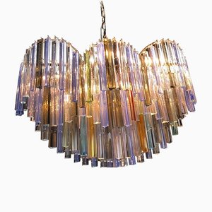 Spectacular Oval Shaped Multi-Color Murano Glass Chandelier, 1970