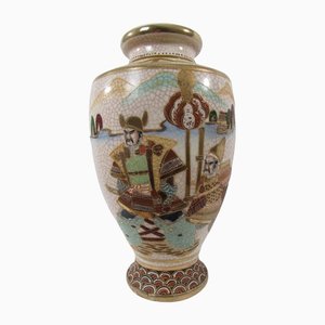 Large Japanese Vase in Cracked Earthenware