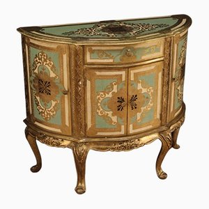 Tuscan Lacquered & Gilded Demilune Sideboard
