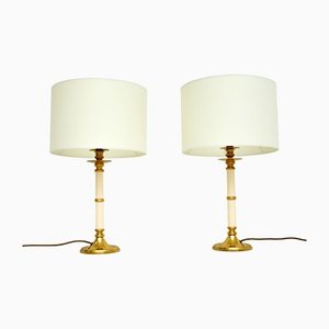 Brass & Tole Table Lamps, 1970s, Set of 2