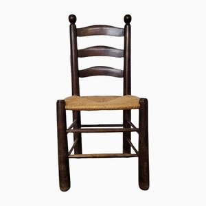 Vintage Stühle aus Stroh & Holz von Georges Robert, 6er Set