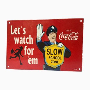 Slow School Coca-Cola Sign, 1959