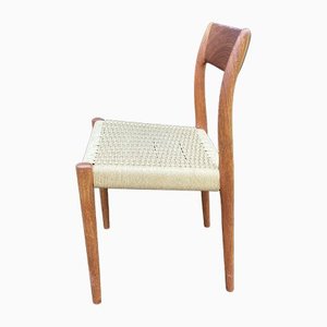 Dining Chairs Model 75 in Teak and Papercord by Niels Otto Moller, Set of 8