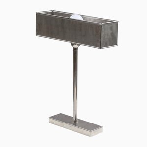 Lámpara de mesa de metal blanco