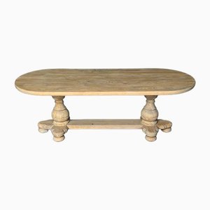 Larger French Bleached Oak Monastery Refectory Dining Table