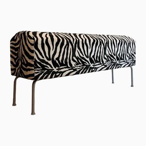 Ikea Pastill Bank mit Bezug aus künstlicher Zebrahaut, 2000er