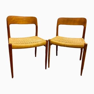 Model 75 Chairs by Niels Otto (N. O.) Møller for J. L. Møllers, Set of 2