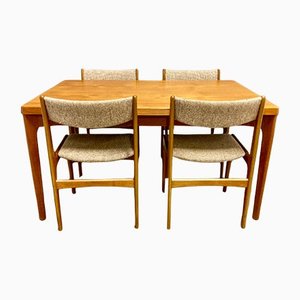 Table et Chaises de Salle à Manger Scandinaves, 1950s, Set de 5