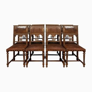 Renaissance Chairs in Solid Walnut, 1880, Set of 8