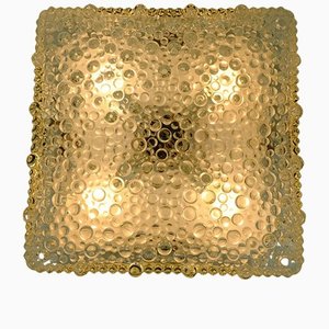 Square Ceiling Lamp in Bubble Glass from Hustadt Leuchten, 1970s