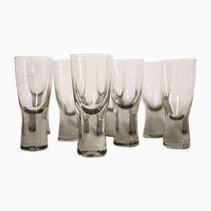Bicchieri in vetro fumé di Per Lutken per Holmegaard, Danimarca, anni '50, set di 8