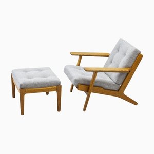 Lounge Chair & Ottoman by Hans J. Wegner for Getama, Set of 2