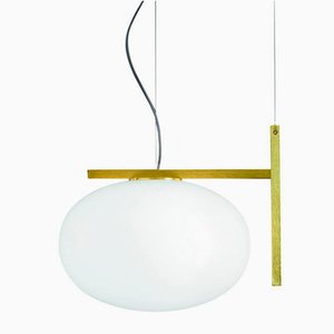 Brass One-Arm Alba Suspension Lamp by Mariana Pellegrino Soto for Oluce