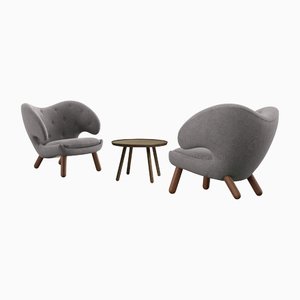 Pelican Table and Chairs by Finn Juhl, Set of 3