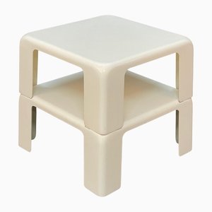 Tavolini da caffè Quattro Gatti in fibra di vetro bianca di Mario Bellini per B&B, Italia, 1967, set di 2