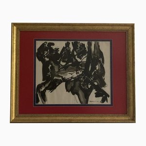 Saby Viricel Artias, Abstraction, 1963, Aquarelle et Encre, Encadré