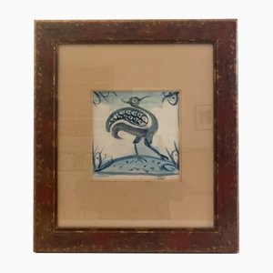 Andre Derain, Bird Series, Watercolor on Paper, Framed