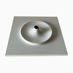 Large Space Age White Metal Ceiling or Wall Lamp, Germany, 1970s