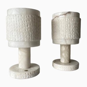 Italian Hand-Crafted Marble Bedside Lamps from Comlesse Decor, Italy, 1960s, Set of 2