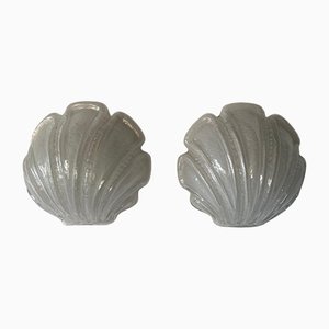 Glass Shell Shaped 3087 Sconces from Limburg, Germany, 1980s