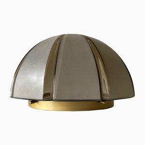 Large Dome Shaped Flush Mount or Wall Lamp with 3 Dimensional Glass from Peill & Putzler, Germany, 1960s