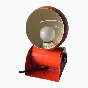 Space Age Orange Metal Adjustable Ball Shade Desk or Wall Lamp by Enrico Tronconi, Italy, 1970s