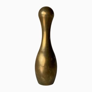 Mid-Century Solid Brass Tenpin Sculpture