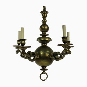 Antique Dutch Brass Chandelier, 1840s