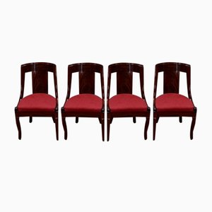 Restaurierte Gondola Stühle aus Mahagoni, 19. Jh., 4er Set