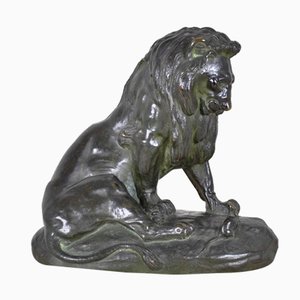 C. Masson, Le lion et le Rat, 19th-century, Bronze