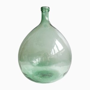 Large Clear Glass Demijohn Bottle, 1950s