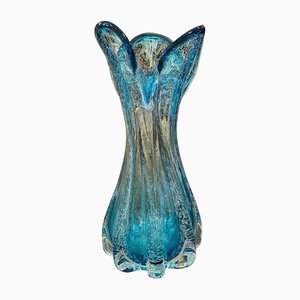 Vase Turquoise en Verre de Murano, 1970s
