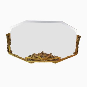 Art Deco French Brass Frame Mirror, 1930s
